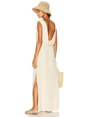 Matteau Cowl Back Dress in Flax Beige Maxi